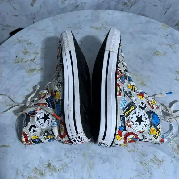 Converse All Star Chuck Taylor Youth Kids Size 4.5 Shoes White Colorful Sneakers - Picture 6 of 13